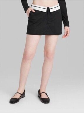 Wild Fable Black Fold Over Shorts/Skirt/Skort Women's Size 2
